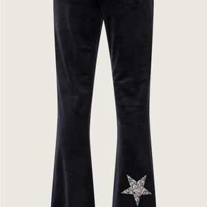 Paris Hilton Black Flare Pants with Star Detail
